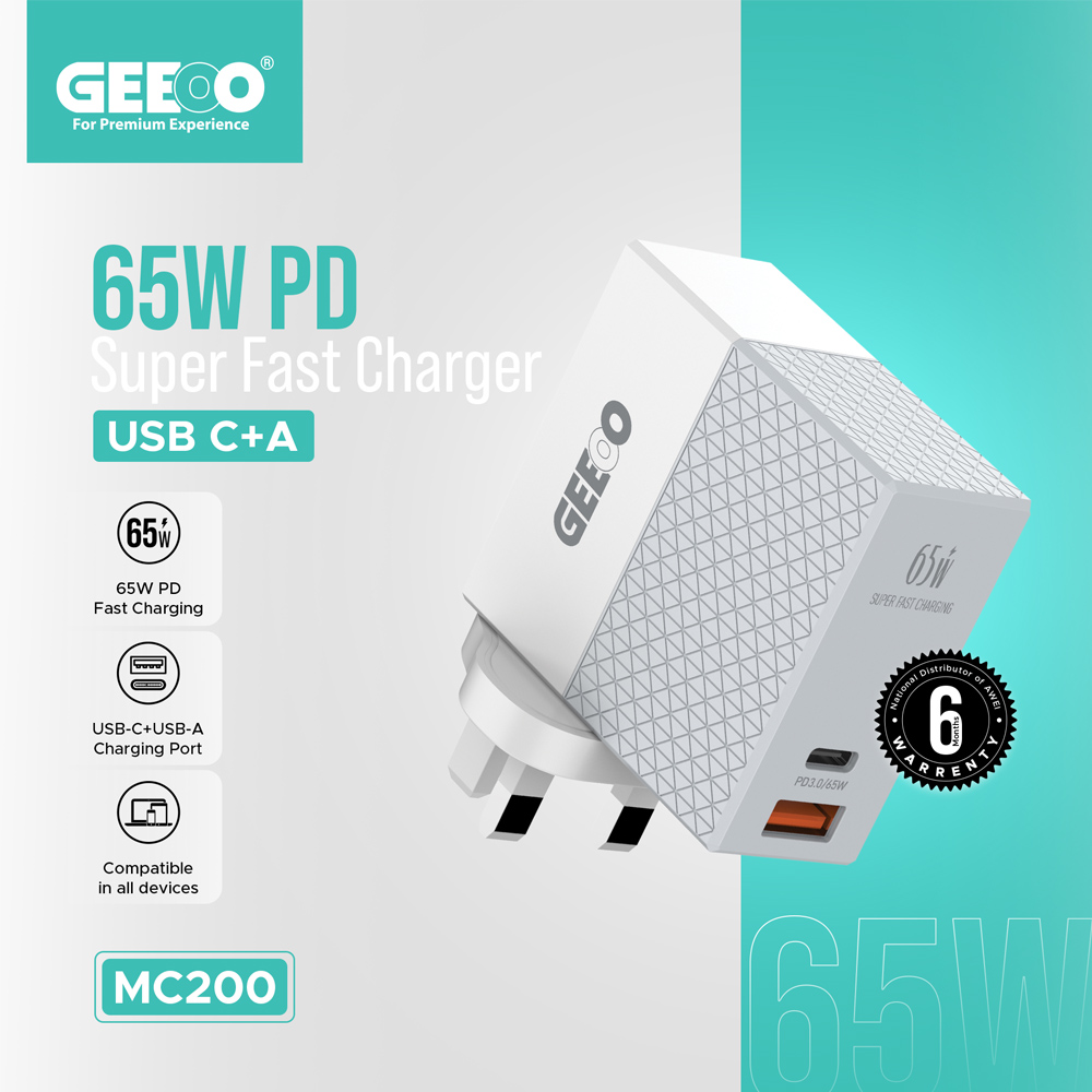 Geeoo MC200 65 watt Quick Charger